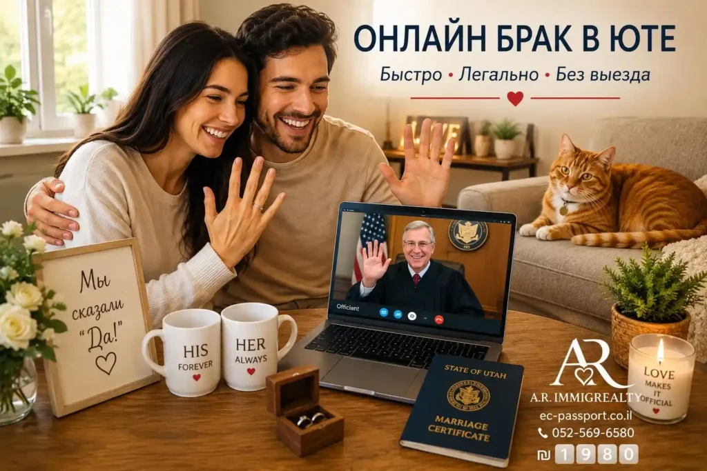 ₪ 1️⃣9️⃣8️⃣0️⃣ АГЕНТСТВО БРАКОВ Юта Израиль ₪ 1️⃣9️⃣8️⃣0️⃣ A R IMMIGREALTY! — Ваш Лучший Партнер для Счастливой Семейной Жизни 3 Онлайн брак в Юте через Zoom: официальная регистрация отношений без выезда из дома со свидетельством о браке и дистанционной церемонией