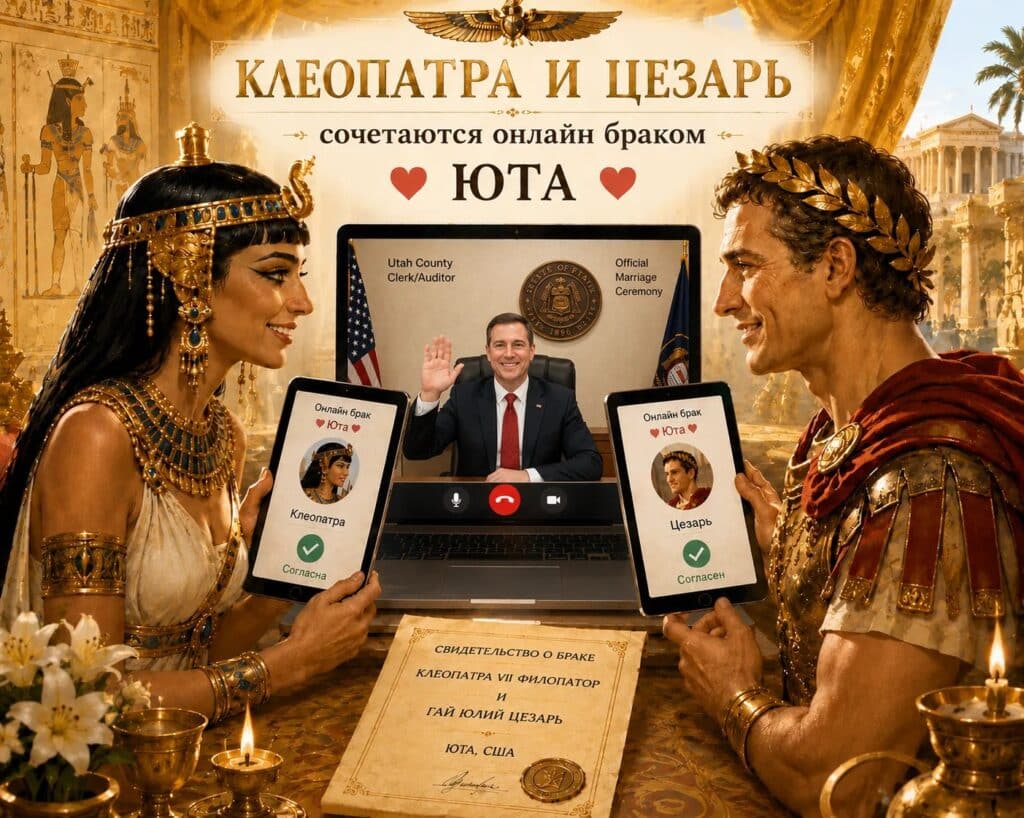 ₪ 1️⃣9️⃣8️⃣0️⃣ГРАЖДАНСКИЙ БРАК в Израиле - форум как главный источник информации и реального опыта - Онлайн брак в Юте по ZOOM без выезда из страны! 5 Клеопатра и Цезарь заключают онлайн брак в Юте через Zoom.