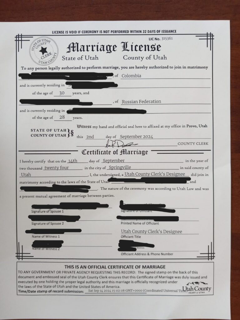 ОНЛАЙН СВИДЕТЕЛЬСТВО о браке в округе Юта - оригинал приходит Федексом 24/7 6 Онлайн свидетельство о браке в округе Юта - оригинал приходит Федексом