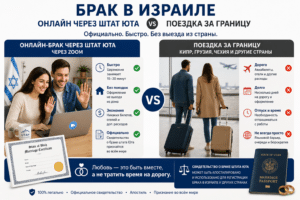 БРАК в ИЗРАИЛЕ ₪ 1️⃣9️⃣8️⃣0️⃣ онлайн - официально через Юту 24/7 +972-52-569-65-80 6 Брак в Израиле через штат Юта без выезда за границу для международной пары