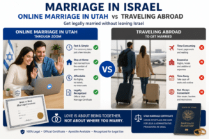 MARRIAGE IN ISRAEL ₪ 1️⃣9️⃣8️⃣0️⃣ (Online Marriage in Utah) ⭐⭐⭐⭐⭐ ☎ +972-54-215-07-24 3 Online Marriage in Utah for couples living in Israel without traveling abroad
