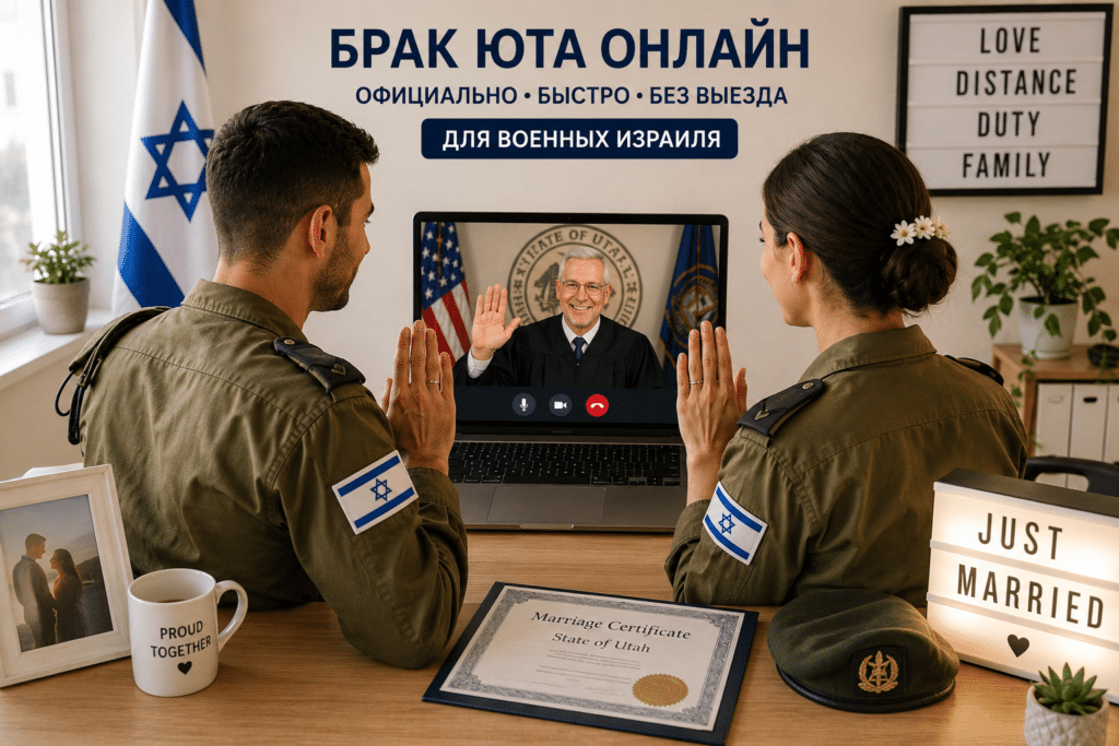 Брак Юта для военных 7 Военнослужащий Израиля и его невеста заключают онлайн брак Юта через Zoom